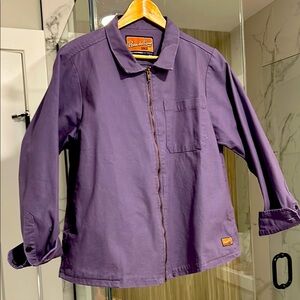 Peau de Loup Purple Canvas Zip-Up Jacket